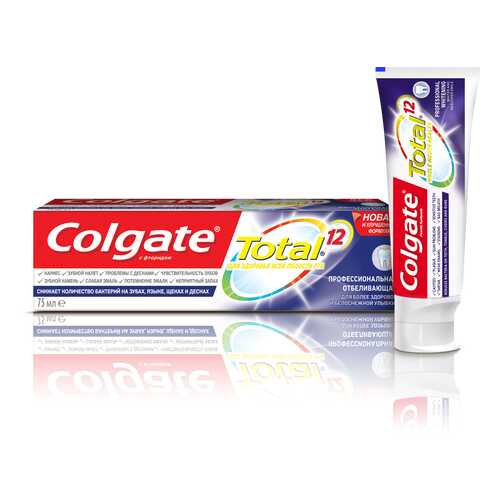 Зубная паста Colgate TOTAL12 Профессиональная отбеливающая 75мл в L’Occitane