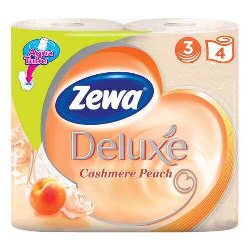 Туалетная бумага Zewa Deluxe Персик, 3 слоя, 4 рулона в L’Occitane