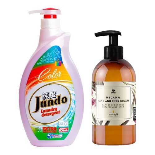 Гель для стирки цветного белья Jundo Color, 1 л + Крем для рук Milana Green Stalk 300 мл в L’Occitane