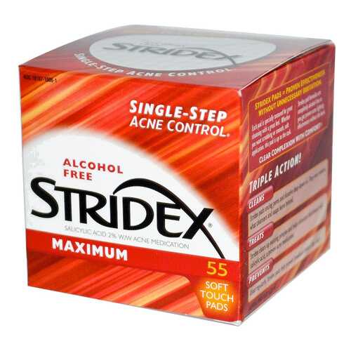 Влажные салфетки Stridex Single-Step Acne Control Maximum 55 шт в L’Occitane