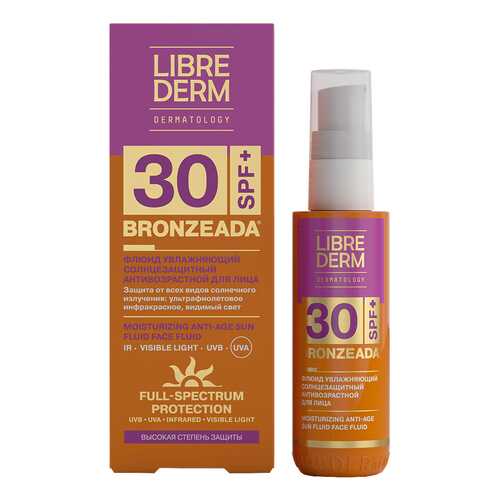 Флюид для лица LIBREDERM увлажняющий солнцезащитный SPF30 BRONZEADA, 50 мл в L’Occitane